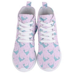 Narwales Stars  Pattern Pink Women s Lightweight High Top Sneakers by Littlebird