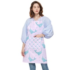 Narwales Stars  Pattern Pink Pocket Apron by Littlebird