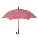 Cookies Pattern Pink Hook Handle Umbrellas (Small) View3