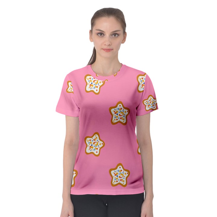 Cookies Pattern Pink Women s Sport Mesh Tee