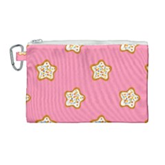 Cookies Pattern Pink Canvas Cosmetic Bag (large) by Littlebird