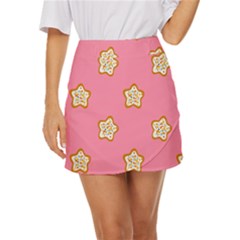 Cookies Pattern Pink Mini Front Wrap Skirt by Littlebird