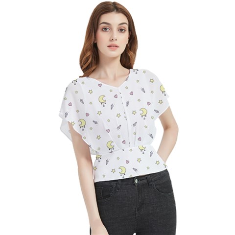 Magic Pattern  Butterfly Chiffon Blouse by Littlebird