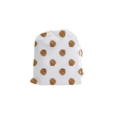 Pine Cones White Drawstring Pouch (small)