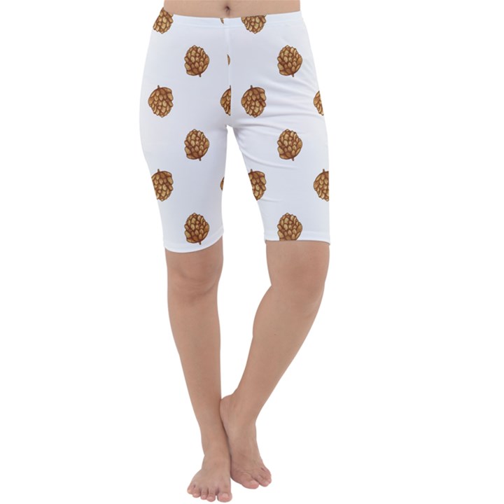 Pine cones White Cropped Leggings 