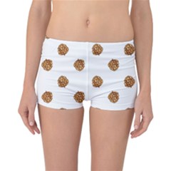 Pine Cones White Reversible Boyleg Bikini Bottoms by Littlebird