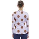 Pine cones White V-Neck Long Sleeve Top View2