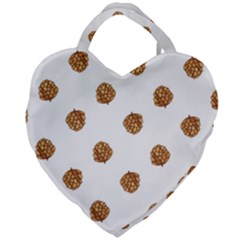 Pine Cones White Giant Heart Shaped Tote by Littlebird