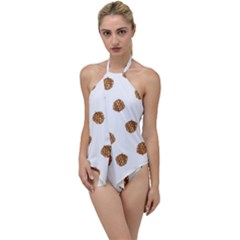 Pine Cones White Go With The Flow One Piece Swimsuit by Littlebird