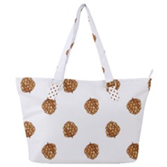 Pine Cones White Full Print Shoulder Bag