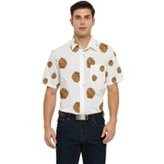 Pine Cones White Men s Short Sleeve Pocket Shirt  by Littlebird