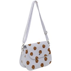 Pine Cones White Saddle Handbag by Littlebird