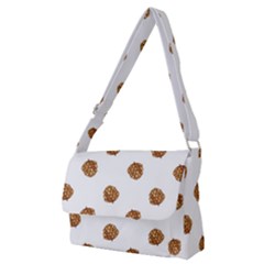 Pine Cones White Full Print Messenger Bag (m) by Littlebird