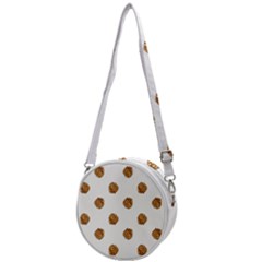 Pine Cones White Crossbody Circle Bag by Littlebird