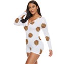 Pine cones White Long Sleeve Boyleg Swimsuit View2