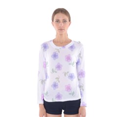 Flowers Pattern Women s Long Sleeve Tee