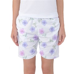 Flowers Pattern Women s Basketball Shorts