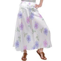 Flowers Pattern Satin Palazzo Pants by Littlebird