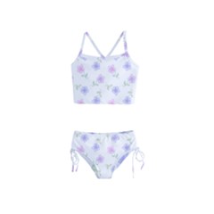 Flowers Pattern Girls  Tankini Swimsuit