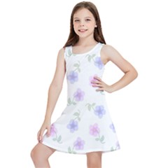 Flowers Pattern Kids  Lightweight Sleeveless Dress