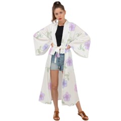 Flowers Pattern Maxi Kimono