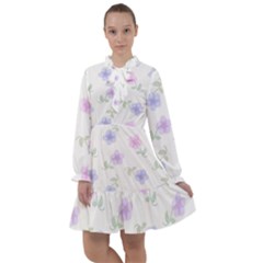 Flowers Pattern All Frills Chiffon Dress