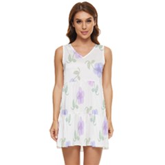 Flowers Pattern Tiered Sleeveless Mini Dress