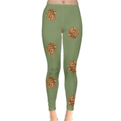 Pine Cones Green Leggings 