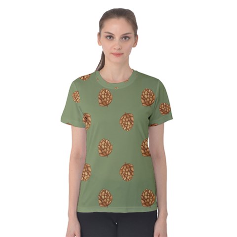 Pine Cones Green Women s Cotton Tee by Littlebird