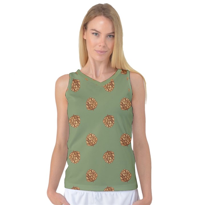 Pine cones green Women s Basketball Tank Top