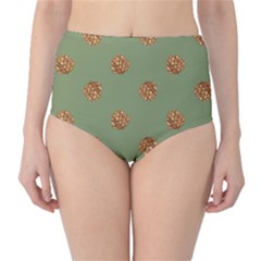 Pine Cones Green Classic High-waist Bikini Bottoms