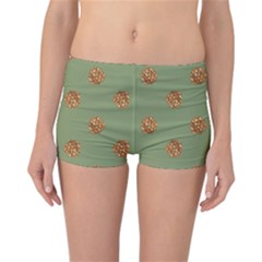 Pine Cones Green Reversible Boyleg Bikini Bottoms by Littlebird