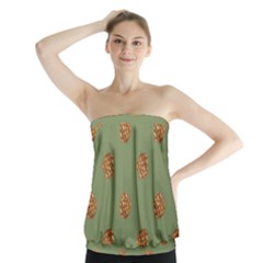 Pine Cones Green Strapless Top