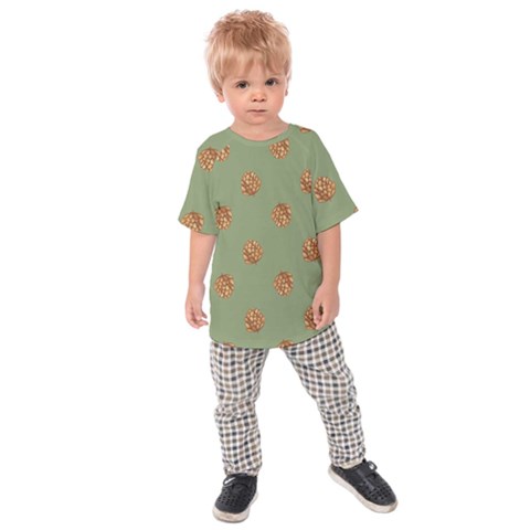 Pine Cones Green Kids  Raglan Tee by Littlebird