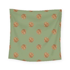 Pine Cones Green Square Tapestry (small)