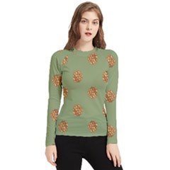 Pine Cones Green Women s Long Sleeve Rash Guard