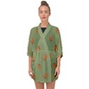 Pine cones green Half Sleeve Chiffon Kimono View1