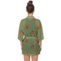 Pine cones green Half Sleeve Chiffon Kimono View2