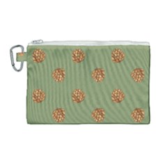 Pine Cones Green Canvas Cosmetic Bag (large) by Littlebird