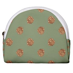 Pine Cones Green Horseshoe Style Canvas Pouch