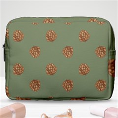 Pine Cones Green Make Up Pouch (large) by Littlebird