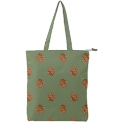 Pine Cones Green Double Zip Up Tote Bag