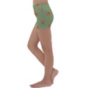 Pine cones green Kids  Lightweight Velour Yoga Shorts View2