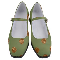 Pine Cones Green Women s Mary Jane Shoes