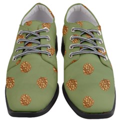 Pine Cones Green Women Heeled Oxford Shoes by Littlebird