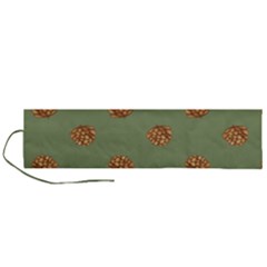 Pine Cones Green Roll Up Canvas Pencil Holder (l) by Littlebird