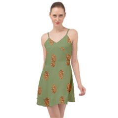 Pine Cones Green Summer Time Chiffon Dress