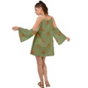 Pine cones green Kimono Sleeves Boho Dress View2