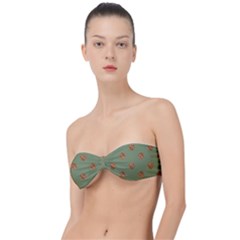 Pine Cones Green Classic Bandeau Bikini Top 