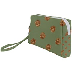 Pine Cones Green Wristlet Pouch Bag (small) by Littlebird